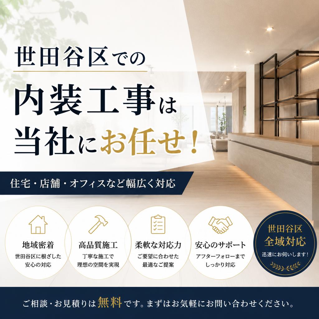 世田谷区での内装工事は当社にお任せ！