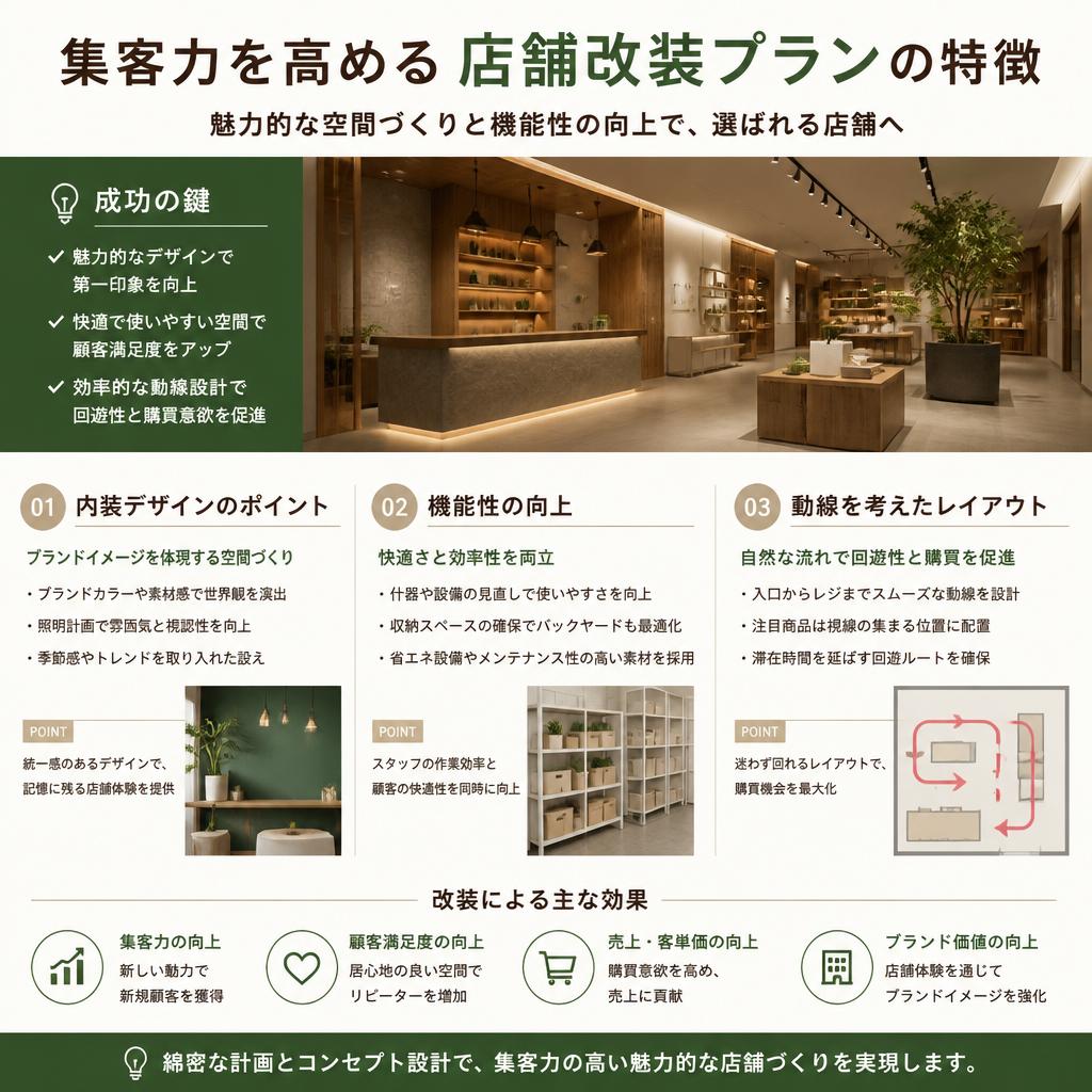 店舗改装プランの特徴