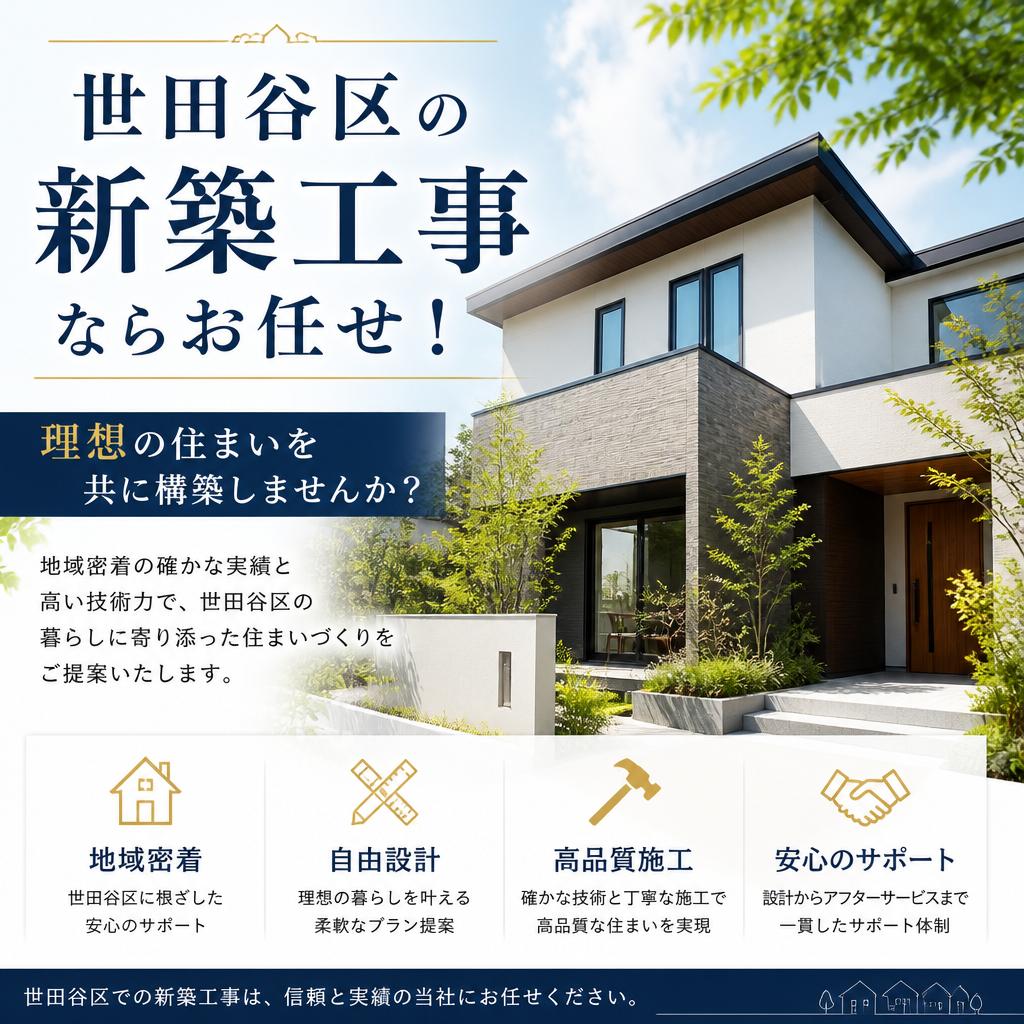 世田谷区の新築工事ならお任せ！理想の住まいを共に構築しませんか？
